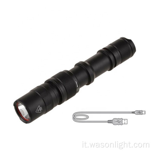 Nuovo arrivo Tactical Ultra Bright Handheld Gear Gear 18650 batteria USB ricaricabile Torcia a LED per campeggio Escursionismo Emergenza